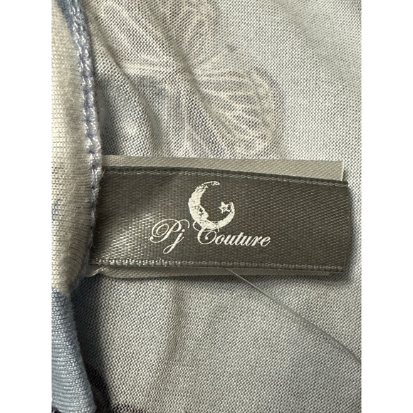Pj Couture Womens Robe Gray Multicolor Butterfly Belted 3/4 Sleeve Ruffle M New - Picture 7 of 9